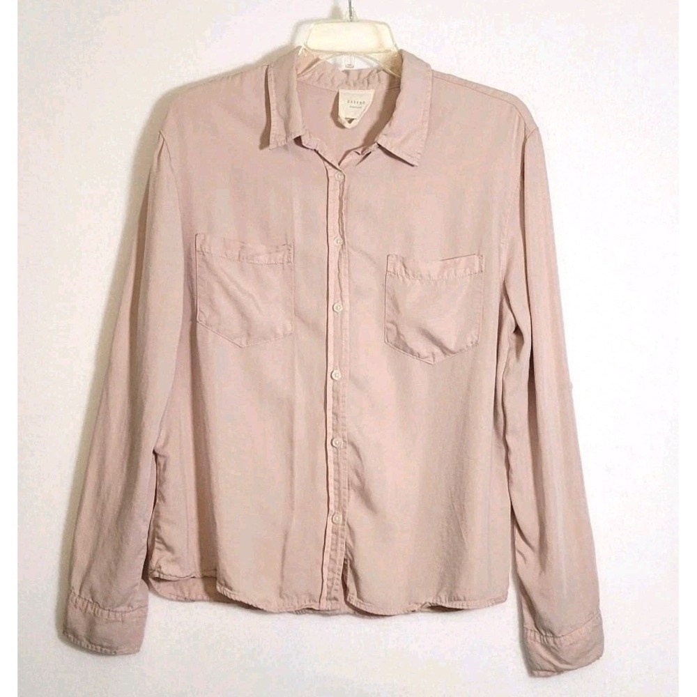 Harper Heritage Lyocell Button Down Shirt M Blush Pink‎ Minimalist
